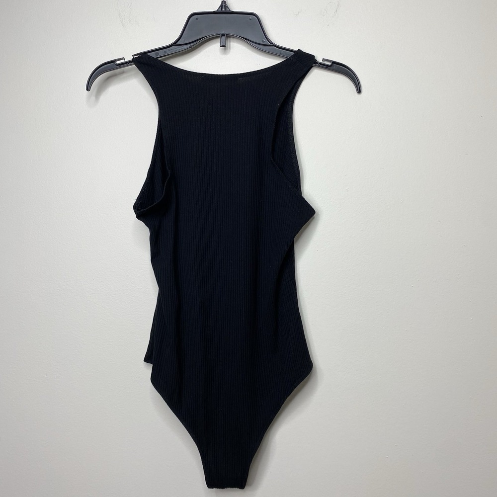 Reformation Jeans Women's Ribbed Bodysuit Black Size Medium - Picture 3 of 12